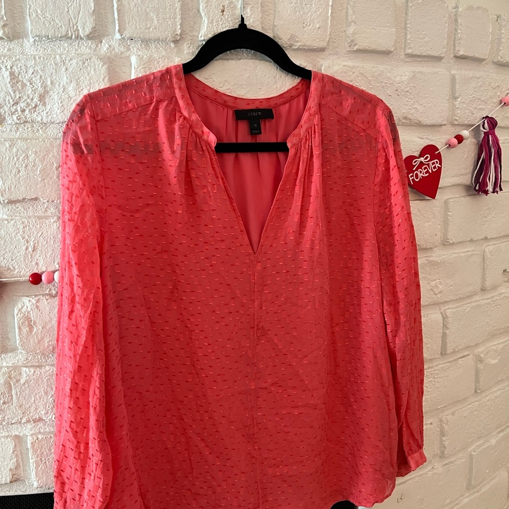 J.Crew Silk Dot Blouse, Size 12